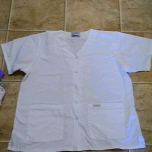 Women's size large button-up scrub top
